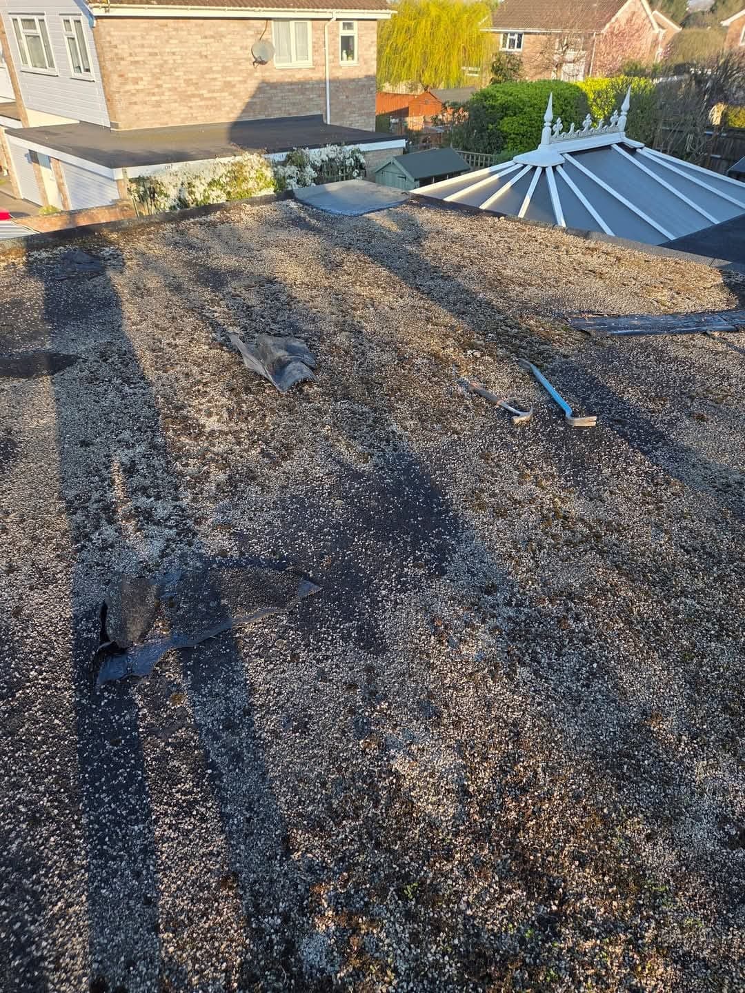 Old flat roof before replacement