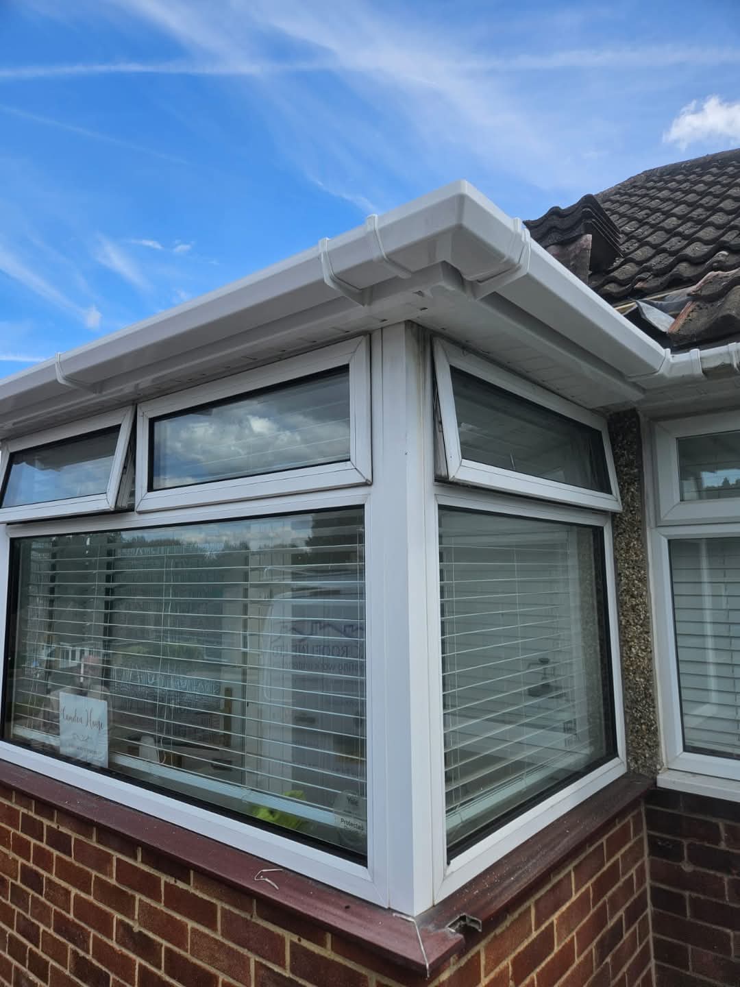 Finished bay window roof with new white fascias and soffits
